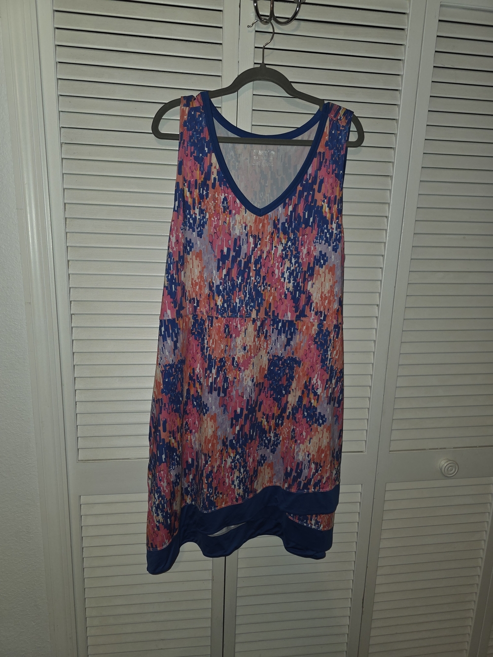Colorful Abstract Print V-Neck Sleeveless Dress